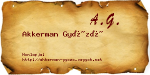 Akkerman Győző névjegykártya